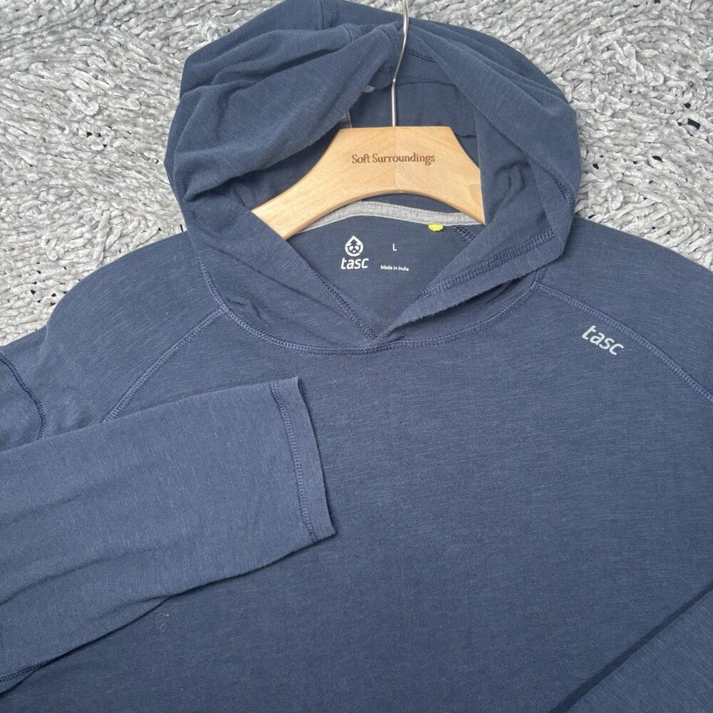 Tasc Performance Carrollton Lightweight Hoodie Mens Large Navy Blue Long Sleeve